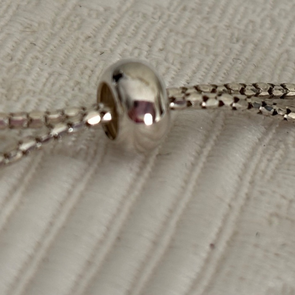 Elegant Silver and Amber Beaded Bracelet - Picture 3 of 4